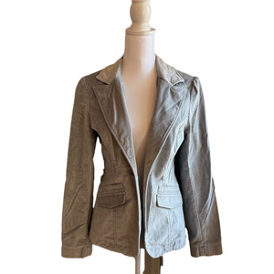 White House Black Market Gray Velvet Blazer Jacket Size 6 EUC SKU0621